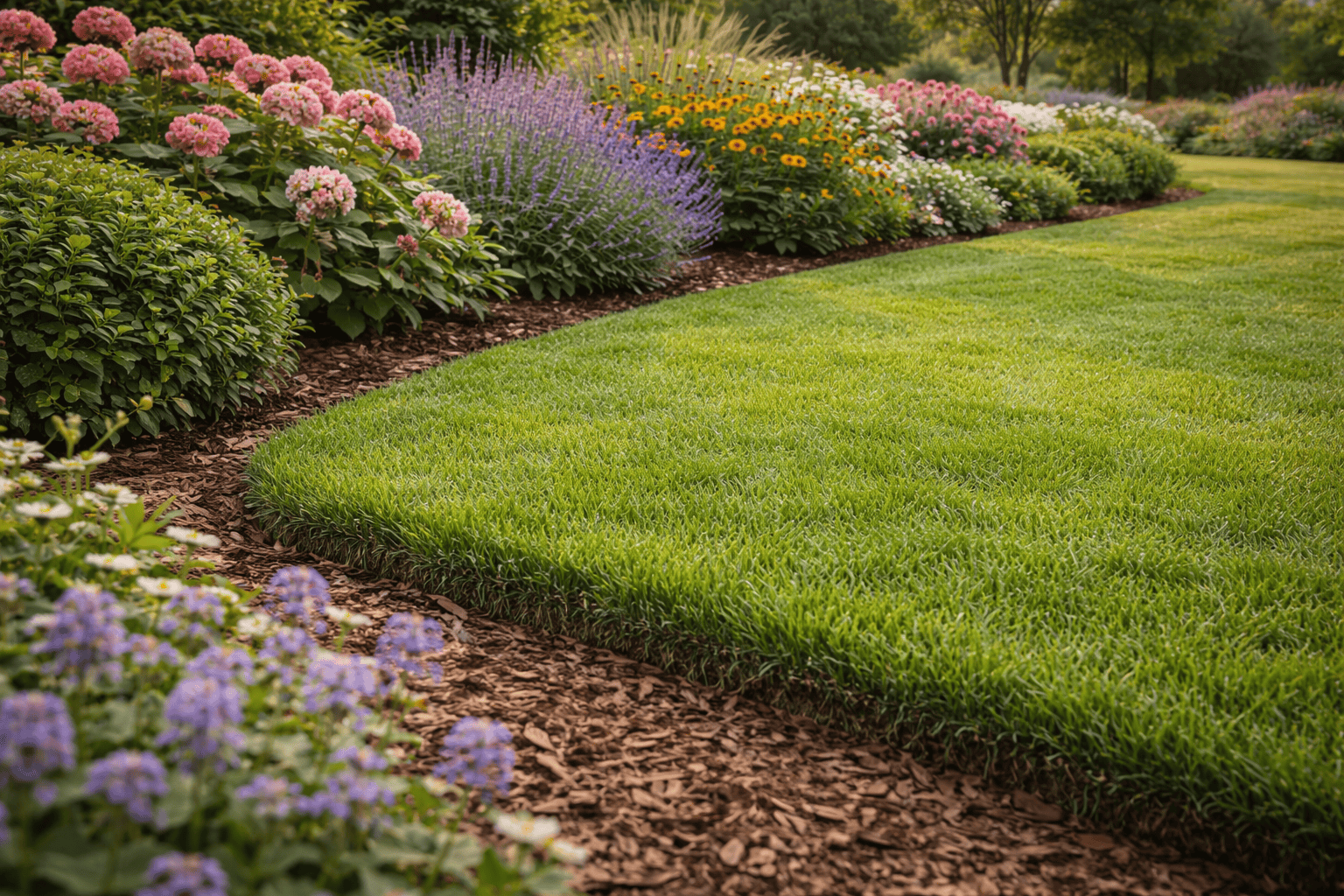 Freshly shaped garden borders